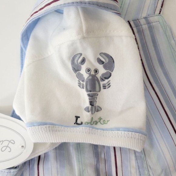 Lullaby Club Baby's Blue Stripe Overalls and T Shirt Set NWT - Picture 5 of 5